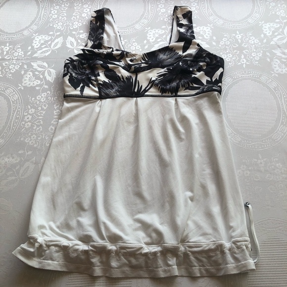 Lululemon Athletica Brisk Bloom Tame Me White/Black Tank-Top Women’s Size 6 - Picture 15 of 16